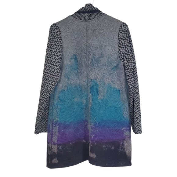 Art of Cloth Casual Professional Art to Wear Geometric Long Line Cardigan - M - Picture 2 of 8